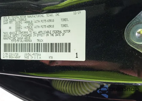 2020 Toyota Tundra Trd Pro z USA, uszkodzony, nr VIN 5TFDY5F10LX908564